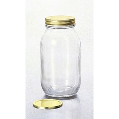 Lọ, hũ thủy tinh thủy tinh hai lớp nắp hợp kim 900ml Nhật Bản Aderia M-6657