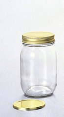 Lọ, hũ thủy tinh hai lớp nắp hợp kim 450ml, 900ml Nhật Bản Aderia M-6657