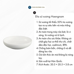 Đĩa tròn sâu lòng 20,4cm sứ xương Hàn Quốc Haengnam MB-2123