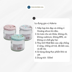 Lọ đựng gia vị, đồ khô thủy tinh nắp hợp kim chống gỉ 150ml Nhật Bản Aderia
