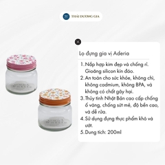 Lọ đựng gia vị, đồ khô thủy tinh nắp hợp kim chống gỉ 200ml Nhật Bản Aderia