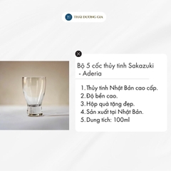 Bộ 5 cốc thủy tinh 100ml Nhật Bản Aderia Sakazuki S-9690