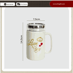 Ly sứ trắng nắp gương