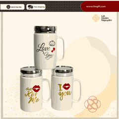Ly sứ trắng nắp gương