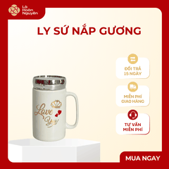 Ly sứ trắng nắp gương