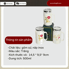 Ly sứ trắng nắp gương