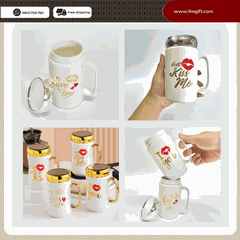 Ly sứ trắng nắp gương