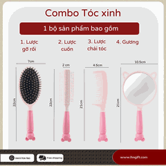 Combo, Bộ gương lược 4 món dễ thương, tiện lợi
