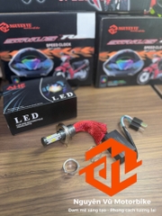 LED pha H4 siêu sáng 3 tim tản nhiệt đuôi công AC-DC 12v-24v 40w
