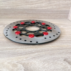 Đĩa Kingdrag size 220mm Gắn Cho Các Dòng Xe 4 lỗ thông dụng Ya - Honda - Suzuki - SYM Màu đen nút đỏ