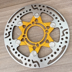 Đĩa Swit size 220mm Nút inox siêu sáng màu Vàng Gắn Cho Các Dòng Xe 4 lỗ thông dụng Ya - Honda - Suzuki - SYM