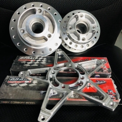 Combo Đùm Trước Sau + Lòng CNC + Căm Osaki gắn cho xe Raider/ Satria ( CÓ BÁN LẺ )
