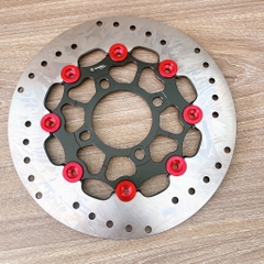 Đĩa Kingdrag size 220mm Gắn Cho Các Dòng Xe 4 lỗ thông dụng Ya - Honda - Suzuki - SYM Màu đen nút đỏ