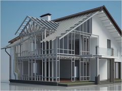 Nhà vườn lắp ghép-  Khung nhà thép vững chắc.