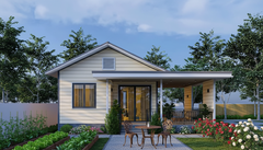 Nhà lắp ghép- Mẫu nhà vườn cấp 4 đẹp hiện đại tối ưu chi phí