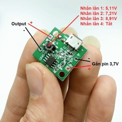 Mạch boost 3.7V lên 5V / 7V / 9V. Dùng chế tạo quạt, đèn led