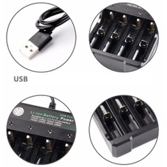 Sạc 4 pin 18650 đa năng