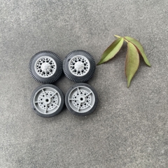 Bộ 4 bánh xe mini đường kính 25mm trục 2mm chế tạo xe mô hình