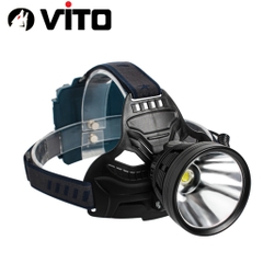 Đèn Pin Đội Đầu W644 Siêu Sáng 2400 Lumen Dùng Pin 18650 Chóa Nhôm Có Quạt Tản Nhiệt