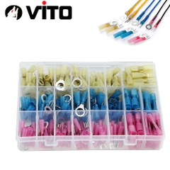 Hộp 240 Đầu Cos (Cos Khuyên, Cos Vòng, Cos Y, Cos Dẹp) Nối Dây Điện Ống Gen Co Nhiệt VITO