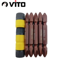 Hộp 10 Mũi Vít 4 Cạnh VITO Có Nam Châm Trợ Lực Dài 65mm