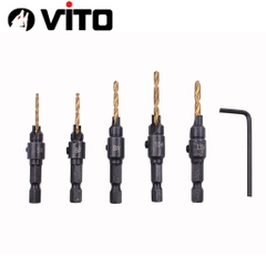 Bộ 4/5 Mũi Khoan Gỗ Chỉnh Cữ VITO Bắt Âm Mũi Vít Chân Lục Giác