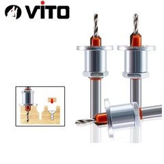 Mũi Khoan Doa Âm Vít Gỗ Có Cữ Chặn Sắt 2 Tầng Điều Chỉnh VITO Khoan Mồi Vít Chất Liệu Thép HSS 4341
