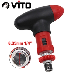 Tay Chữ T Vặn Vít Lục Giác VITO Có Khóa Chiều Vặn, Bi Giữ, Ngăn Chứa Mũi Vít, Bánh Cóc