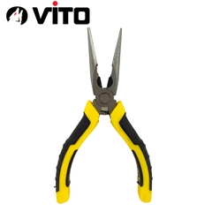 Kìm Nhọn Mỏ Dài, Kìm Bẹt Thép CR-V Cán Bọc Cao Su Hàng VITO Nhập Khẩu