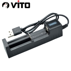 Sạc 1 Cel Sạc Đơn, Sạc Pin 14500/16340/18650/21700/26650 Tự Ngắt Tiện Lợi, Tích Hợp Cáp USB