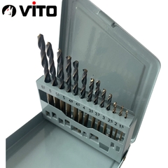 Bộ Mũi Khoan 13 Mũi Xoắn Khoan Sắt, Thép Chất Liệu HSS 6542 Chân Tròn VITO