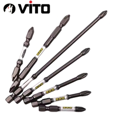 Mũi Bắn Vít Đầu Bake Chữ Thập PH2 Thép D2 Công Nghiệp Siêu Cứng VITO Từ Tính Cao Chân Lục Giác Ngắn