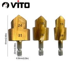 Mũi Khoan Nong Ống Nhiệt PPR 20-25-32, Mũi Khoét Ống Nhựa VITO Chân Lục Giác Gắn Máy Khoan, Máy Chuyên Vít