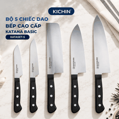 Bộ 5 chiếc dao bếp cao cấp KATANA Basic - Set 5 KATASET5 đa năng - Thái thịt cá (5 chiếc)