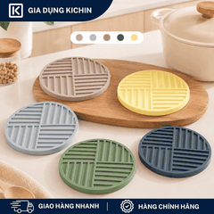 Miếng Lót Nồi Silicone Chịu Nhiệt KICHIN Hình Tròn - Chống Trượt, Cách Nhiệt, Bảo Vệ Mặt Bàn