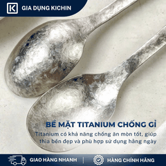 Thìa Titanium Nguyên Chất Cao Cấp KICHIN - Siêu Nhẹ, Hạn Chế Truyền Nhiệt, Bền, Chống Gỉ