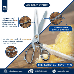 Kéo cắt đa năng thép không gỉ 420j2 cao cấp thương hiệu Kichin