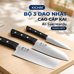 Bộ 3 dao Nhật cao cấp KAI Ấn Seki ManJu -  Thái đa năng - Rau củ - Gọt hoa quả MANJU-SET3