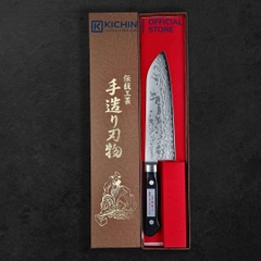 Dao Nhật Thủ Công Cao Cấp Miki Santoku Damascus Lõi Thép VG-10 (170mm)