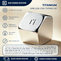 Thìa Titanium Nguyên Chất Cao Cấp KICHIN - Siêu Nhẹ, Hạn Chế Truyền Nhiệt, Bền, Chống Gỉ