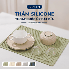 Thảm Silicone Thoát Nước Úp Bát Đĩa KICHIN Vân Giọt Nước - Chống Trượt, Ráo Nước Nhanh