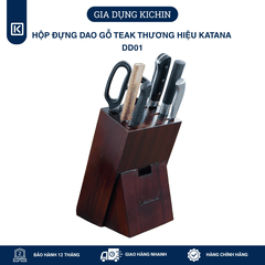 Hộp đựng dao bằng gỗ Teak thương hiệu KATANA màu nâu - DD01