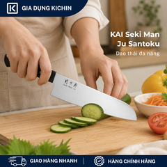 Dao bếp cao cấp KAI Ấn Seki ManJu Santoku - Dao thái đa năng BE0579 (165mm)