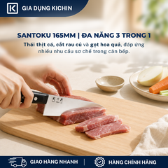 Dao bếp cao cấp KAI Ấn Seki ManJu Santoku - Dao thái đa năng BE0579 (165mm)