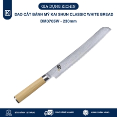 Dao cắt bánh mỳ cao cấp KAI Nhật Bản - Shun Classic White Bread thép VG-Max Damascus 69 lớp DM0705W (230mm)