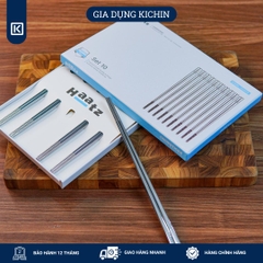 Hộp 10 đôi đũa Inox 316L cao cấp nano bạc HAATZ - Siêu bền, an toàn , đầu đũa chống trượt