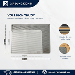 Thảm Silicone Thoát Nước Úp Bát Đĩa KICHIN Vân Giọt Nước - Chống Trượt, Ráo Nước Nhanh