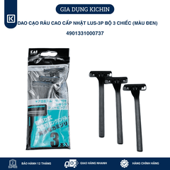 Dao cạo râu cao cấp Nhật LUS-3P bộ 3 chiếc (màu đen)