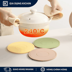 Miếng Lót Nồi Silicone Chịu Nhiệt KICHIN Hình Tròn - Chống Trượt, Cách Nhiệt, Bảo Vệ Mặt Bàn