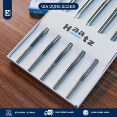 Hộp 10 đôi đũa Inox 316L cao cấp nano bạc HAATZ - Siêu bền, an toàn , đầu đũa chống trượt